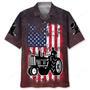 American Flag Tractor Hawaiian Shirt