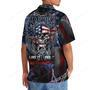 American Patriot Skull Hawaiian Shirt