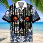 basketball flower skull hawaiian shirt