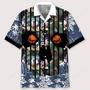 basketball flower skull hawaiian shirt