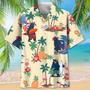 bear surfing tropical hawaiian shirt