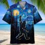 Bigfoot Mystery Starry Night Hawaiian Shirt