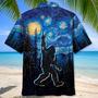 Bigfoot Mystery Starry Night Hawaiian Shirt