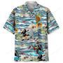 bigfoot surfing hawaiian shirt