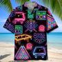 Billiard Neon Black Hawaiian Shirt