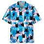 Black Cat Blue Hawaiian Shirt