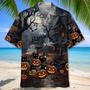 Black Cat Pumpkins Halloween Hawaiian Shirt