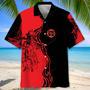 Black & Red Firefighter Hawaiian Shirt