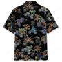 Black Tropical Dirt Bike Racing Hawaiian Shirt