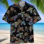 Black Tropical Dirt Bike Racing Hawaiian Shirt