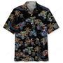 Black Tropical Dirt Bike Racing Hawaiian Shirt