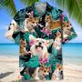 Corgi Tropical Flower Hawaiian Shirt