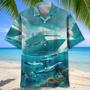 Cruise Ship With Dolphins Art Hawaiian Shirt