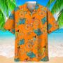 Cycling Tropical Orange hawaiian shirt