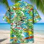 Dinosaur Surfing Hawaiian Shirt