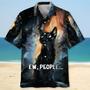 Ew People Black Cat Hawaiian Shirt