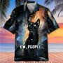 Ew People Black Cat Hawaiian Shirt