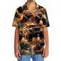 Fire Monster Truck Car Hawaiian Shirt