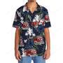 Fire Truck Dark Blue Hawaiian Shirt