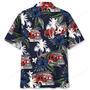 Fire Truck Dark Blue Hawaiian Shirt