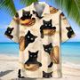 Funny Black Cat Hiding With Taco Hawaiian Shirt