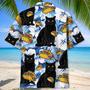 Funny Black Cat Taco Blue Hawaiian Shirt