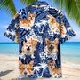 Funny Corgi Dog Face Hawaiian Shirt