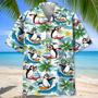 Funny Penguin Surfing Hawaiian Shirt