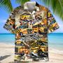 Funny School Bus Drag Racing Hawaiian Shirt