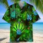 Guitar Green Hawaiian Shirt