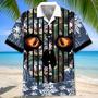 Hockey Flower Skull Hawaiian Shirt