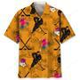 Hockey Orange Tropical Hawaiian Shirt