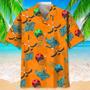 Hockey Tropical Orange Hawaiian Shirt