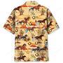 Orange Desert Horse Harness Racing Hawaiian Shirt