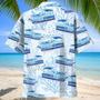 Pontoon Boat Blue Hawaiian Shirt