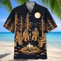 Sasquatch Campfire At National Park After Dark Country Hawaiian Shirt