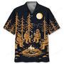 Sasquatch Campfire At National Park After Dark Country Hawaiian Shirt