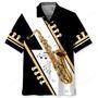 Saxophone Black White Hawaiian Shirt