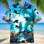 Scuba Diving Shark Hawaiian Shirt