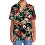 Tropical Flowers With Baseball Gloves Hawaiian Shirt