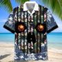 volleyball flower skull hawaiian shirt