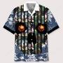 volleyball flower skull hawaiian shirt