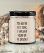 Best Thing I Have Ever Found On The Internet Funny Anniversary Gift For Husband Wife Boyfriend Girlfriend Fiance Birthday Gift Valentines Day Gift For Him Candle 9 Oz Vanilla Scented Soy Wax Blend Candles Funny Gift