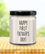 Happy First Father's Day Candle 9 Oz Vanilla Scented Soy Wax Blend Candles Funny Gift