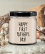 Happy First Father's Day Candle 9 Oz Vanilla Scented Soy Wax Blend Candles Funny Gift