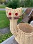 Exotic Indoor Handwoven Wicker Cat Plant Pot for Home Decor