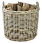 Handmade Rattan Round Wicker Log Basket for Home Decor