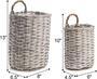 Set of 2 Farmhouse Wicker Wall Hanging Baskets for Decor