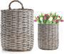 Set of 2 Farmhouse Wicker Wall Hanging Baskets for Decor