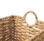 Set of 2 Wicker Storage Baskets for Blankets with Handles